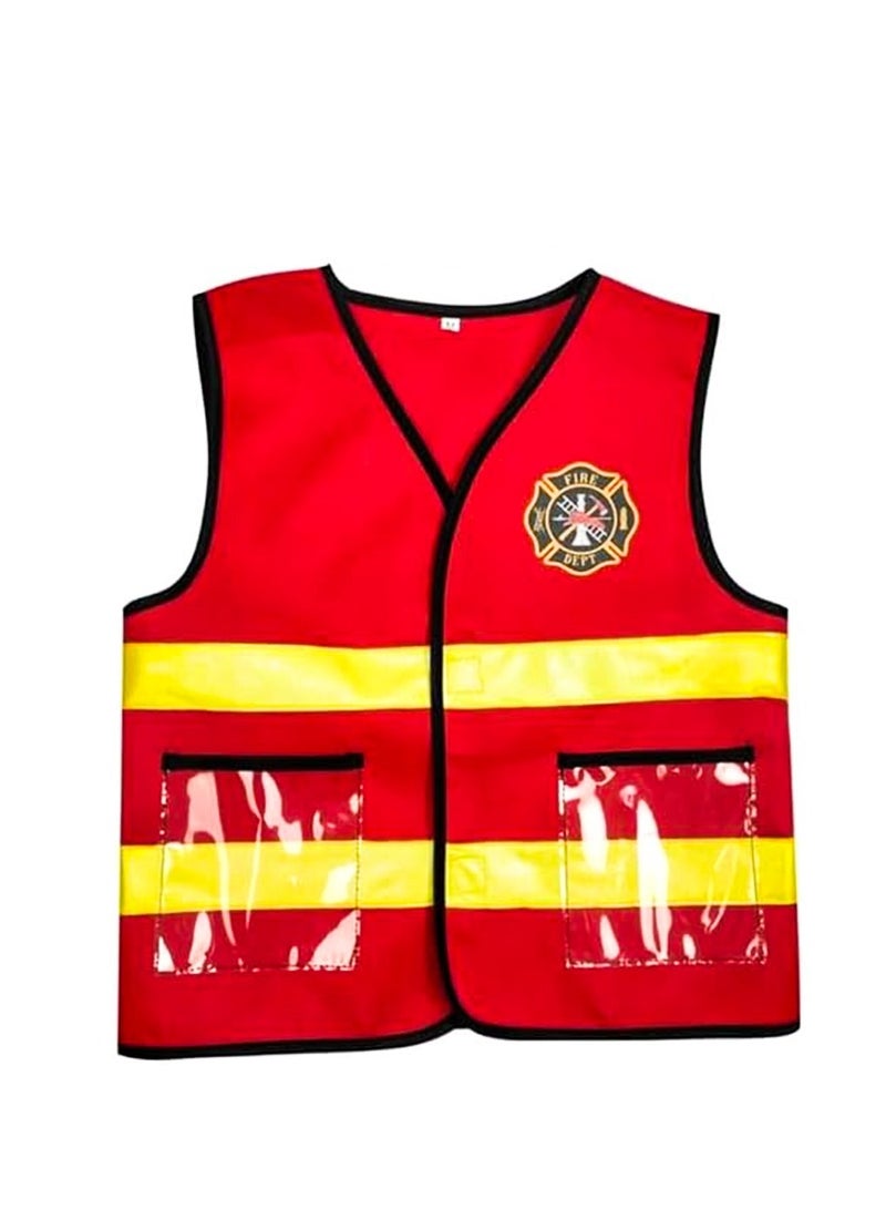 UKR Firefighter Kids Dressing Up & Costumes Role Play Dress Up Set | Includes Accessories: Fire Extinguisher, Axe, Hat & Badge | Perfect for Parties & Imaginative Play (110-150 CM) - Image 5