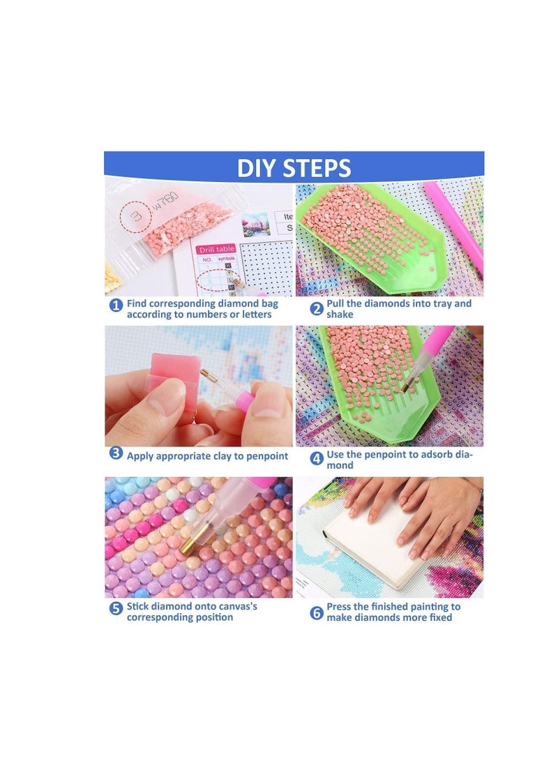 SYOSI Moon Diamond Painting Kits, Diamond Art Painting Kits for Adults, Moon Beach Diamond Kits, Full Drill Rhinestone Diamond Embroidery Craft Kits, Home Wall Decor Art DIY Inch12X16 (Without Frame) - Image 4