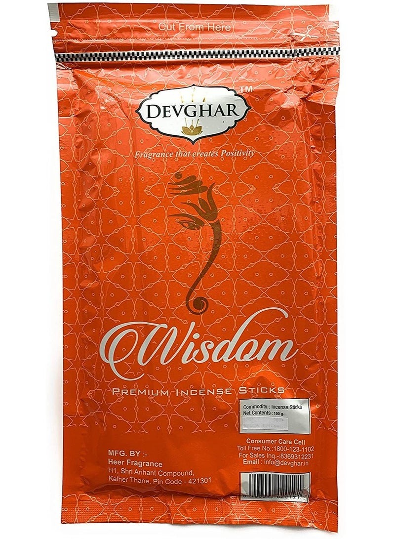 DEVGHAR Floral Aromatic Incense Sticks in Zipper Fresh Pack (150 grams - 108 Sticks) (Orange)  - Image 1