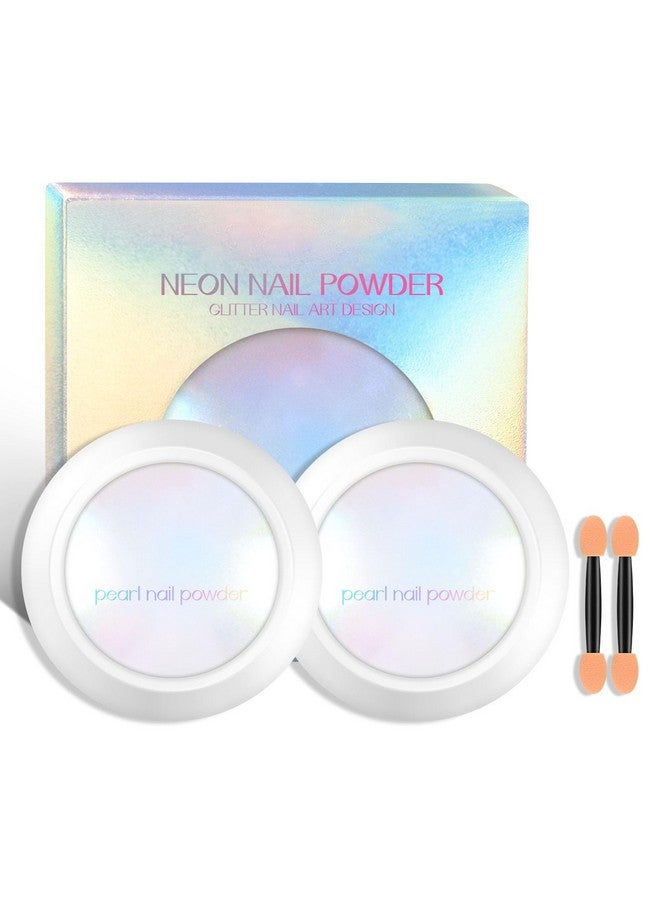 Ownest 2Pcs Neon Iridescent Chrome Nail Powdermermaid Chrome Nail Powder Symphony Shell Nail Powdermermaid Pearl Magic Nail Powder Salon Nail Pigment Manicure Pigment - Image 1