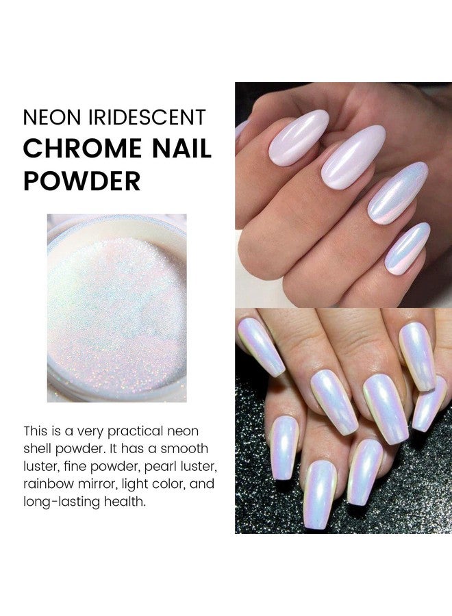 Ownest 2Pcs Neon Iridescent Chrome Nail Powdermermaid Chrome Nail Powder Symphony Shell Nail Powdermermaid Pearl Magic Nail Powder Salon Nail Pigment Manicure Pigment - Image 3