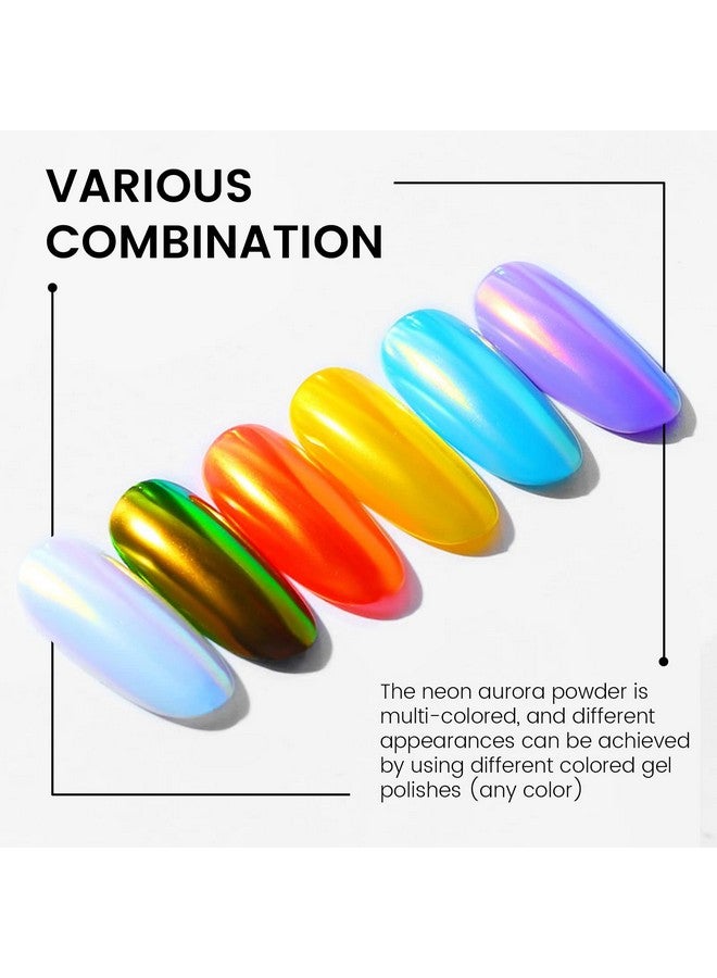 Ownest 2Pcs Neon Iridescent Chrome Nail Powdermermaid Chrome Nail Powder Symphony Shell Nail Powdermermaid Pearl Magic Nail Powder Salon Nail Pigment Manicure Pigment - Image 4