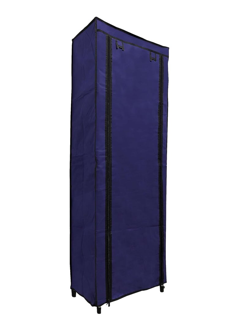 PHILOSHOP PHILOSHOP Premium 9 Tiers Shoe RackMultipurpose Storage Rack with Dustproof Cover Iron Pipes Non Woven Fabric Plastic Connector DIY Dark Blue - Image 2