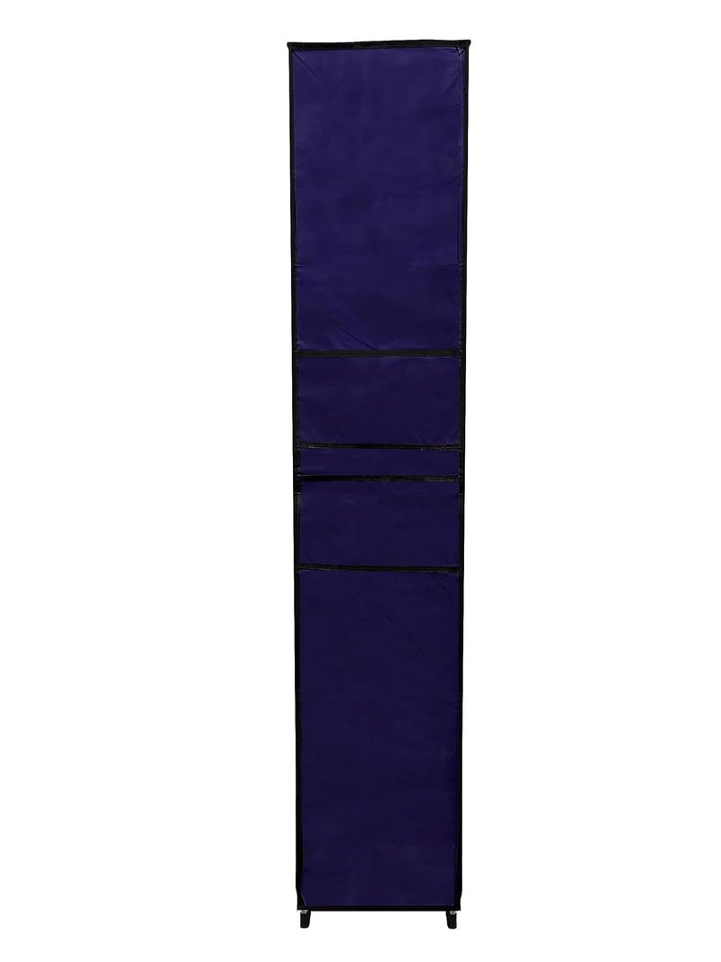 PHILOSHOP PHILOSHOP Premium 9 Tiers Shoe RackMultipurpose Storage Rack with Dustproof Cover Iron Pipes Non Woven Fabric Plastic Connector DIY Dark Blue - Image 3