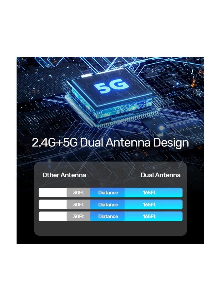 UNITEK جهاز إرسال واستقبال HDMI لاسلكي، مجموعة HDMI لاسلكية تصل إلى 50 متر، تعمل مع نظام أندرويد/ نظام ويندوز/ نظام iOS/ نظام ماك، أجهزة الكمبيوتر المحمولة/ صناديق التلفاز/ أجهزة HDMI الأخرى. - Image 4