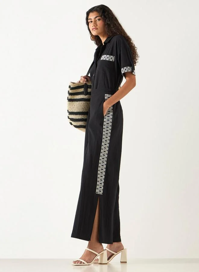 2Xtremz 2Xtremz Embroidered Wide Leg Pants