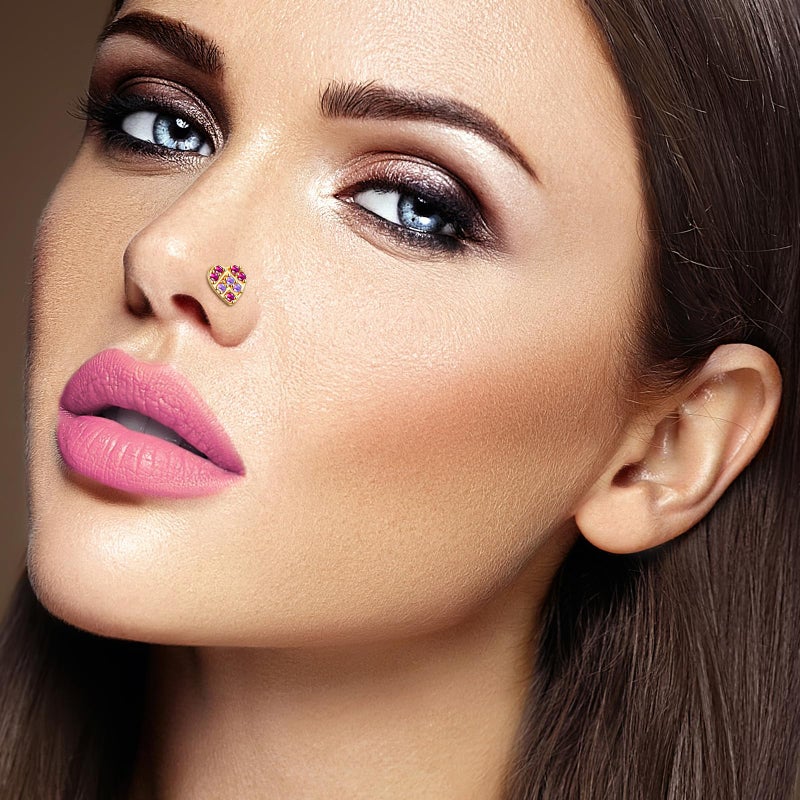 Tamhoo 25 Pcs Fake Nose Ring Clip On Nose Rings For Women Non Piercing Nose Cuffs For Non Pierced Nose Piercing Jewelry Gold Nose Ring Dangle Fake Nose Rings For Women Nose Clip Jewelry Cubic Zirconia - Image 2