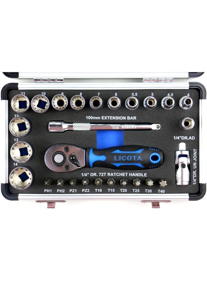 LICOTA 1 4 Inch Stu Ratchet&Bit&Socket27P Alm-2001 - Image 2