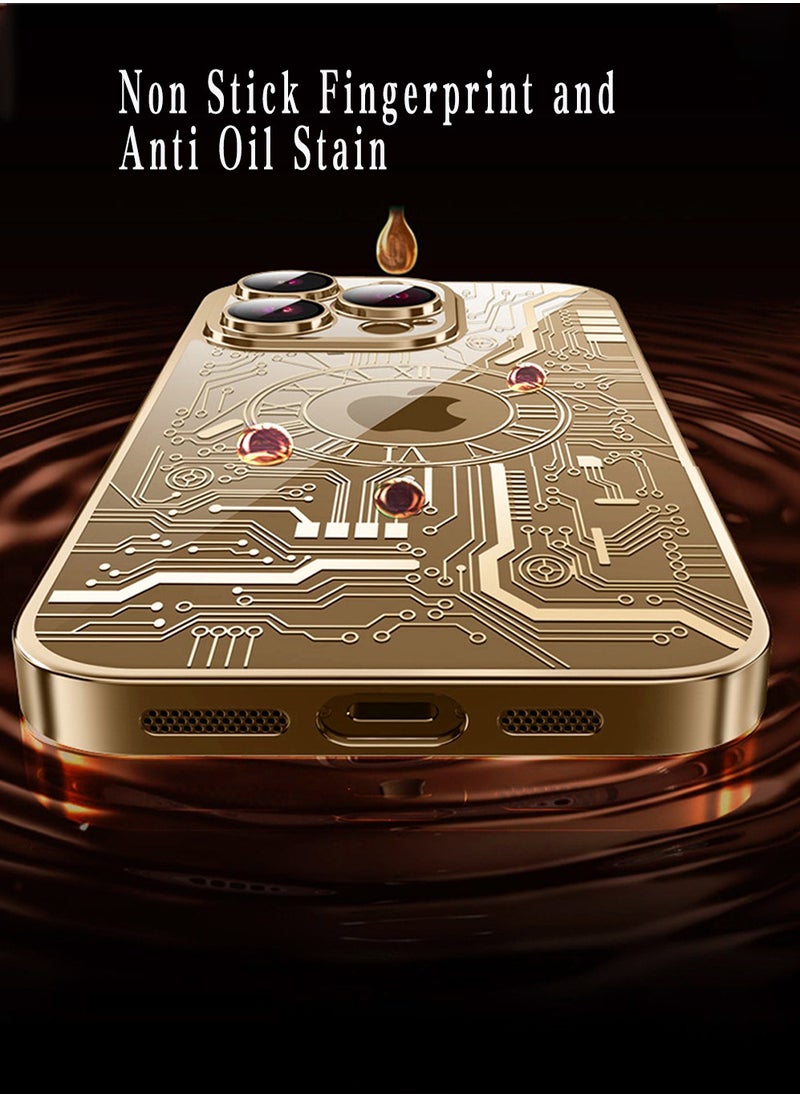 Generic - iPhone 15 Pro Cover Case Circuit Board Circuit Art Back Accessory,Smooth Comfortable Hold PC Full Cover with Camera Len Protector Protection Magnetic Phone Cover for iPhone 15 Pro - Image 1