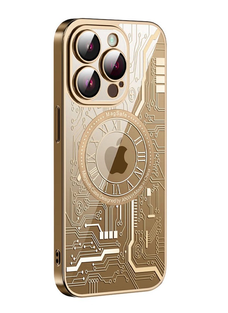 Generic - iPhone 15 Pro Cover Case Circuit Board Circuit Art Back Accessory,Smooth Comfortable Hold PC Full Cover with Camera Len Protector Protection Magnetic Phone Cover for iPhone 15 Pro - Image 1