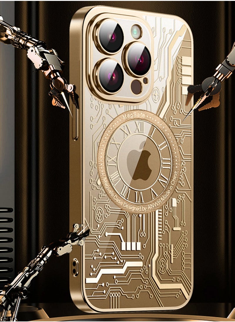 Generic - iPhone 15 Pro Cover Case Circuit Board Circuit Art Back Accessory,Smooth Comfortable Hold PC Full Cover with Camera Len Protector Protection Magnetic Phone Cover for iPhone 15 Pro - Image 1