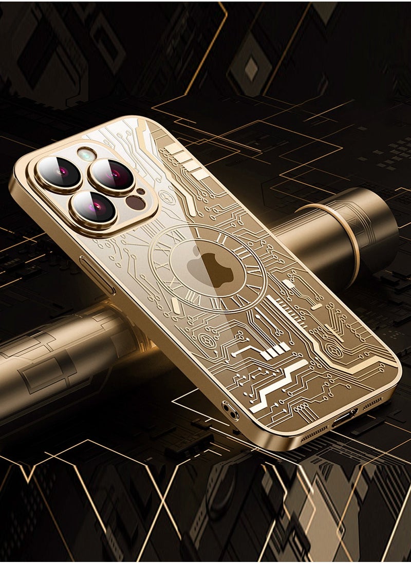 Generic - iPhone 15 Pro Cover Case Circuit Board Circuit Art Back Accessory,Smooth Comfortable Hold PC Full Cover with Camera Len Protector Protection Magnetic Phone Cover for iPhone 15 Pro - Image 1