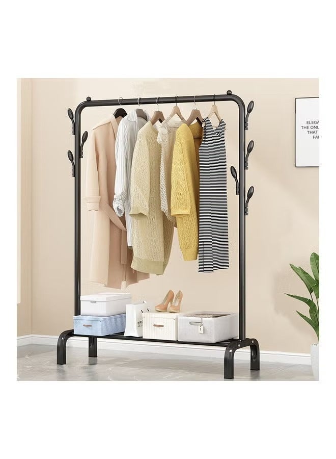 fashionhome Standing Clothes and Shoe Rack With Tree Shaped Holding Hooks Black 125x43x154cm - Image 2