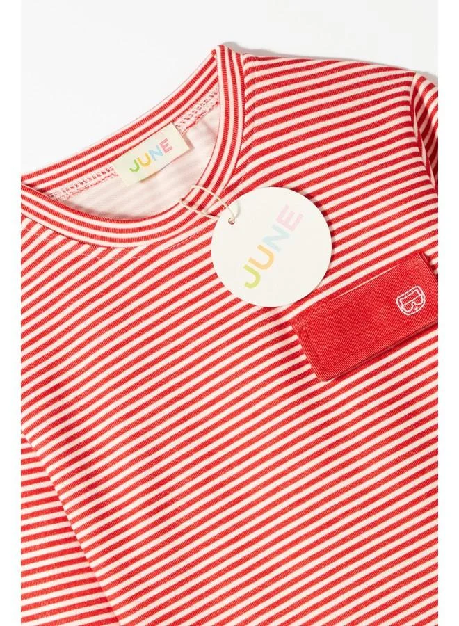 جون June Striped Tracksuit Set Red