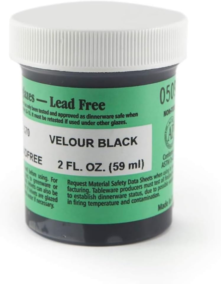 AMACO Velvet Underglaze - 2 Ounce Jar - V-370 Velour Black - Image 1