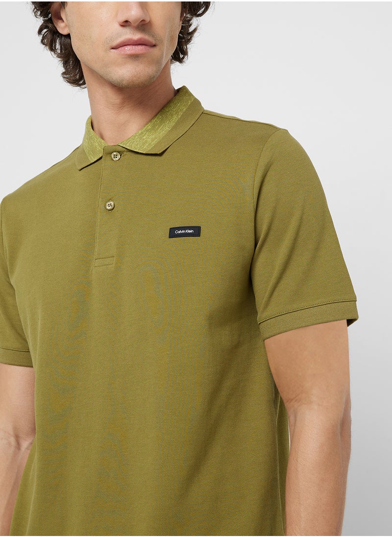CALVIN KLEIN Stretch Pique Grindle Short Sleeve Polo  - Image 3