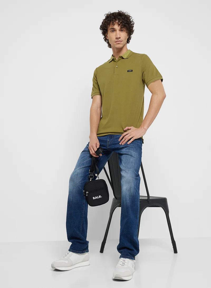CALVIN KLEIN Stretch Pique Grindle Short Sleeve Polo