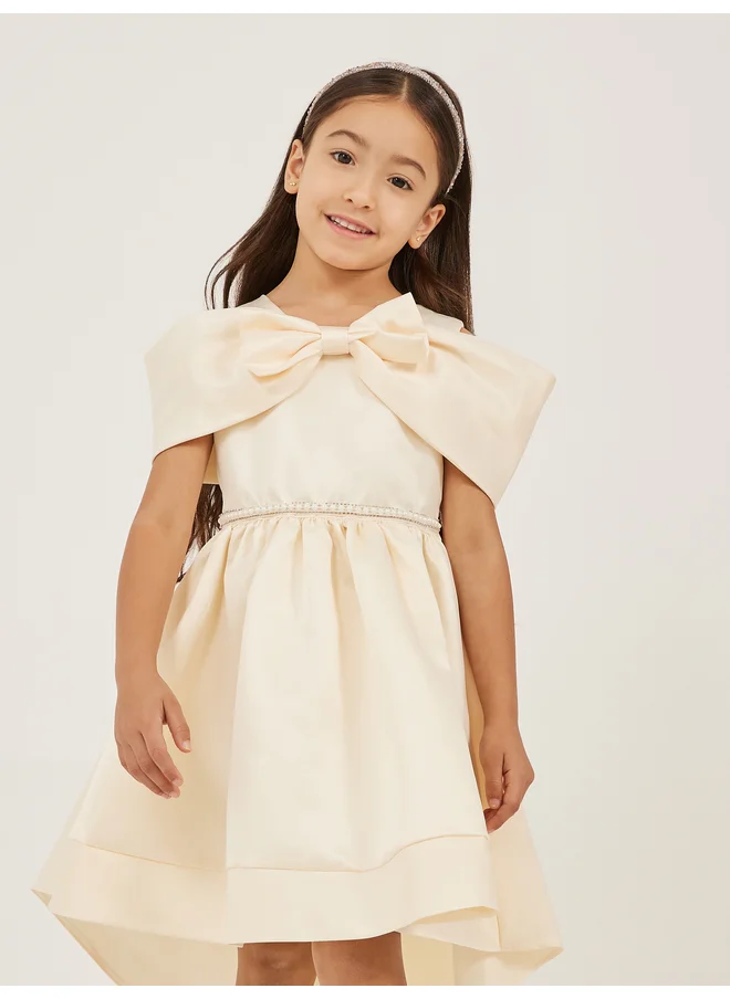 Styli Styli Limited Embellished Bow Detail High Low Dress