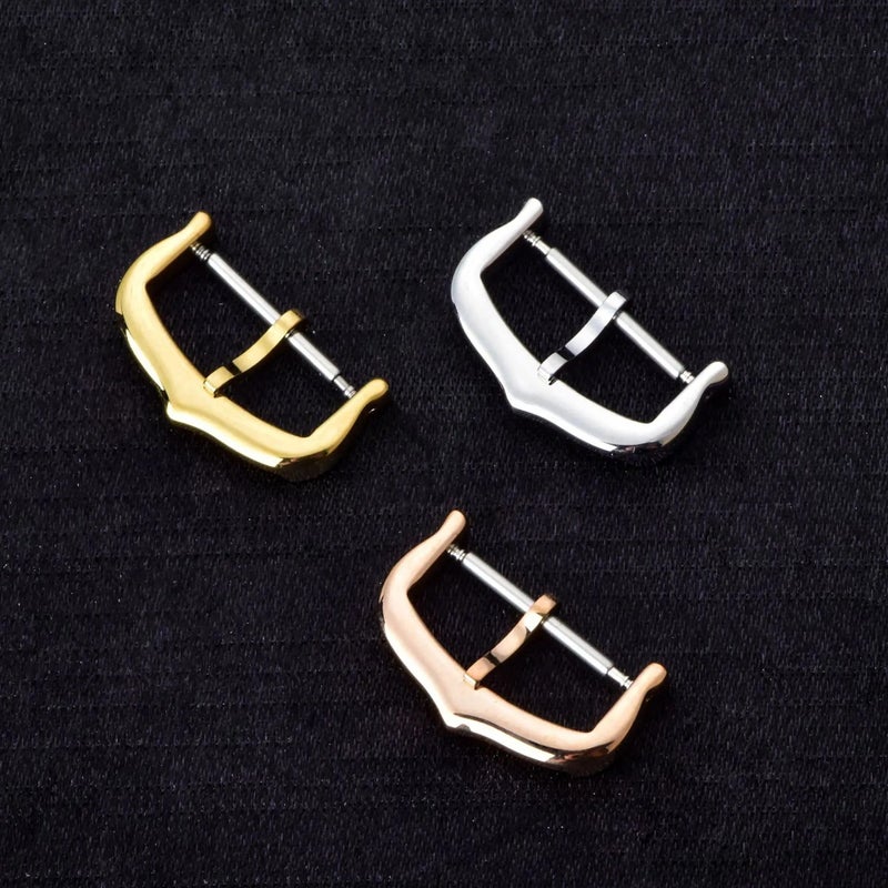 Bluejw Luxury Stainless Steel Watch Buckle Replacement Clasp for 12mm 14mm 16mm 18mm Watch Bands – Durable Pin Buckle for Easy Watch Strap Replacement - Image 2