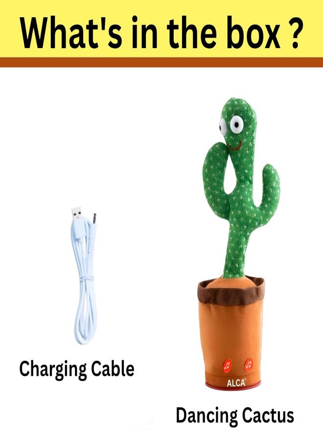 ALCA Rechargeable Toys Talking Cactus Baby Toys for Kids Dancing Cactus Toys Can Sing Wriggle & Singing Recording Repeat What You Say Funny Education Toys for Children Playing Home Decor for Kids - Image 3