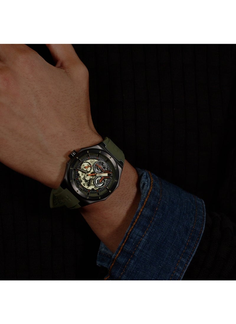 HUGO BOSS HUGO BOSS ROUND ANALOG MEN'S BLACK & GREEN CASE WATCH - 1530376  - Image 5
