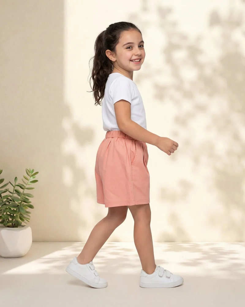 REDTAG Girls Peach Embellished Shorts