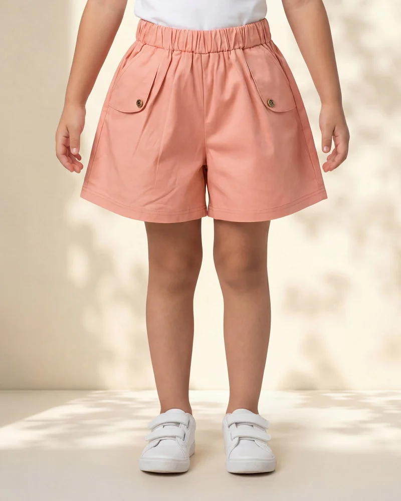 REDTAG Girls Peach Embellished Shorts