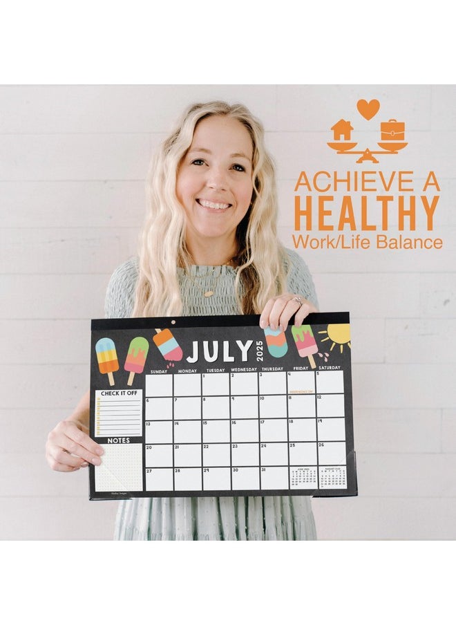 Hadley Designs - Desk Calendar 2025 - 18-Month 2025 Desk Calendar For Easy Planning, Doodle Large Desk Calendar 2025-2026 For Home, School And Office, Monthly Desk Calendar 2025, 2025-2026 Desk Calendar For Organizing - Image 1