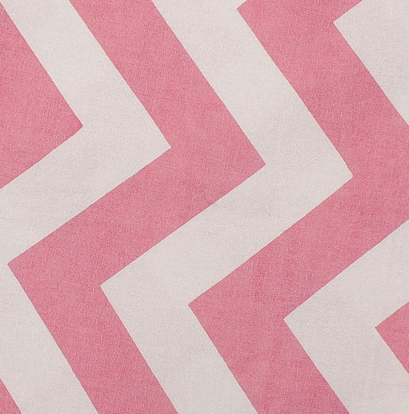 Dekor World Cotton Pink Chevron Printed and Solid Napkin Set (Pack of 12) - Image 4