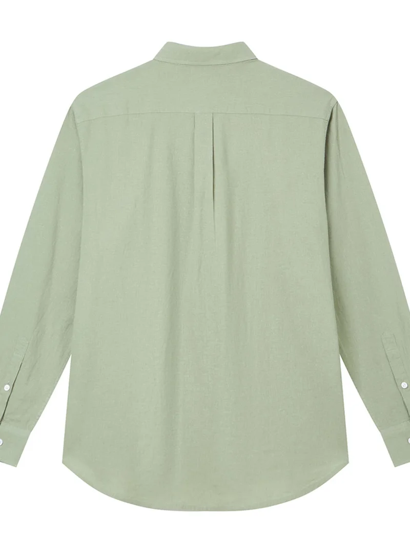 GIORDANO  Men's Slim Linen Cotton Solid Shirt for Men | Best Price UAE