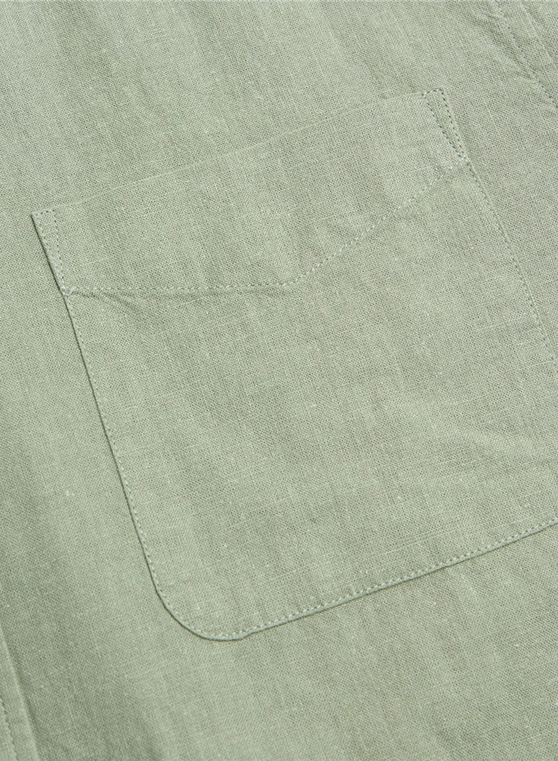 GIORDANO  Men's Slim Linen Cotton Solid Shirt for Men | Best Price UAE