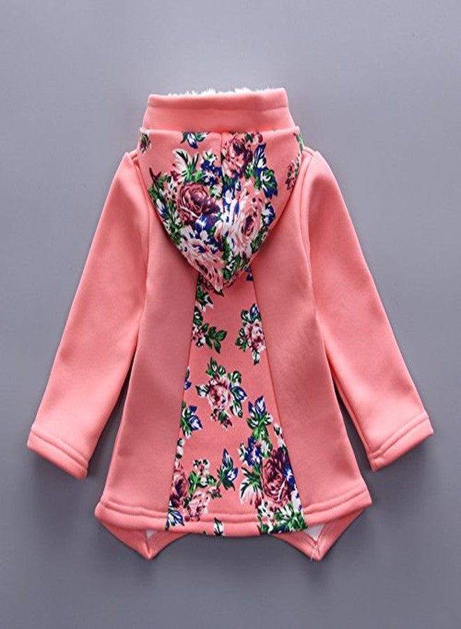 Yao Spring Autumn Winter Little Baby Girls Clothing Set Warm Velvet Hoodie and Pants (12-18Months, Pink) - Image 4
