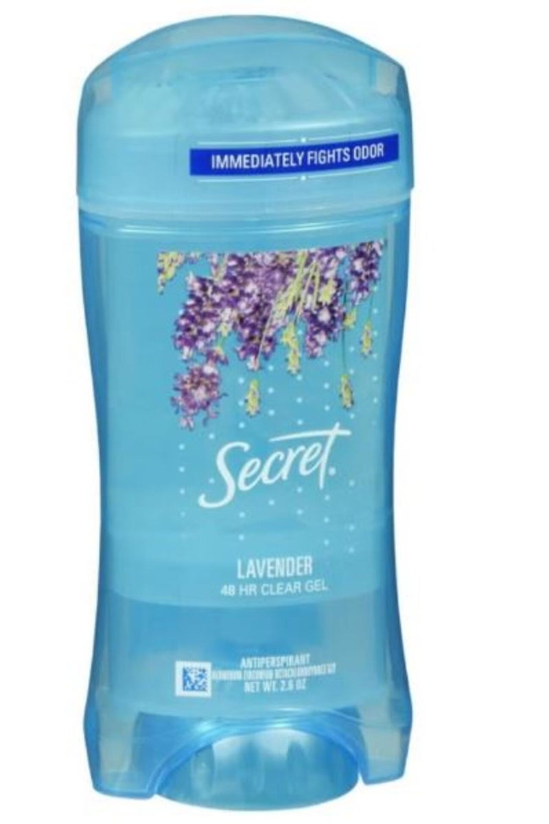 سيكريت مزيل عرق جل فريش مضاد للتعرق يدوم 48 ساعة، شفاف برائحة اللافندر، 2.6 أونصة
