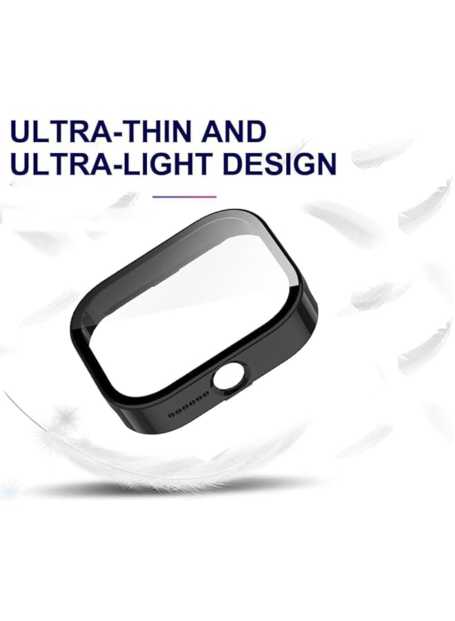 erorex 2Pcs Compatible With Cmf By Nothing Watch Pro Case Cover Cmf Watch Pro Screen Protector Full Coverage Hard Plastic Bezel With Glass Film Full Body Protection Anti Drop Black+Transparent - Image 2