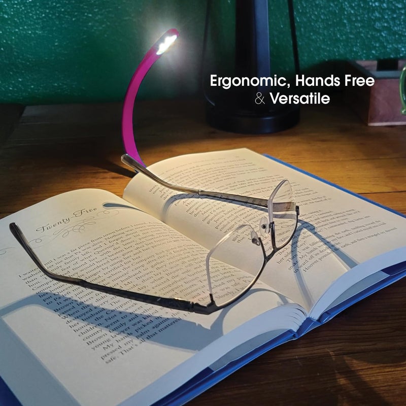 Mighty Bright The Original Recharge Clip On Rechargeable Book Light Reading Light, Warm Eye Care LEDs, Flexible, Durable, Dimmable, Perfect for Kids, Bookworms, Reading in Bed, Lasts 60 Hours (Purple) - Image 5