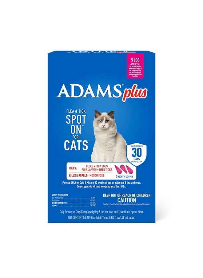 ADAMS ADAMS Plus Flea & Tick Spot On for Cats 5 lbs and Over  - Image 1