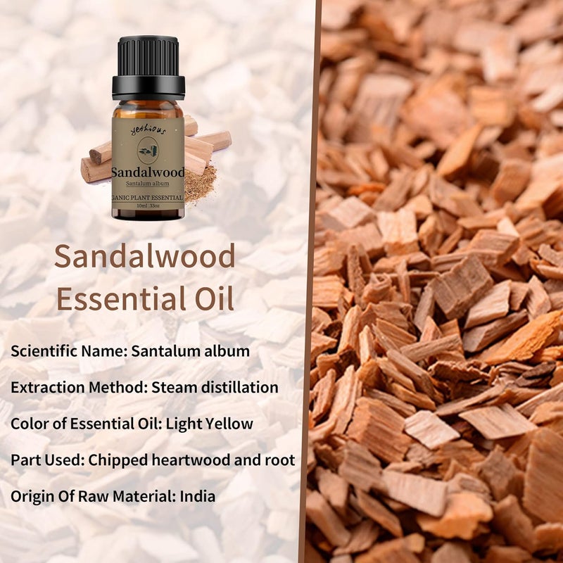 زيت اليوشيوس العطري للفل والصندل 100% مجموعة زيوت عطرية عضوية نقية للعطور للمرذاذ، صناعة الصابون، الشموع - Image 3
