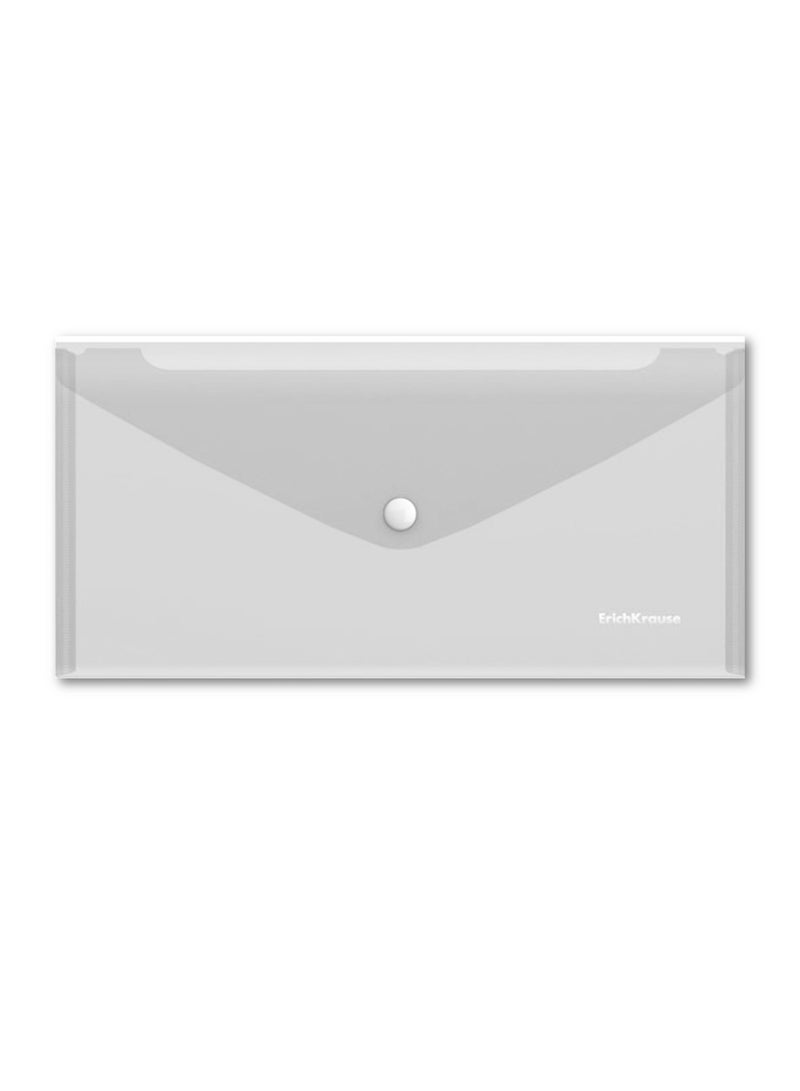 ErichKrause حقيبة مستندات سفر شفافة بحجم 255x130 مم مكونة من 12 قطعة مع إغلاق زر فيزي كلير - Image 2