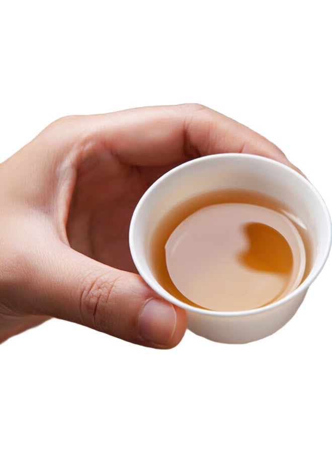 Star Square Xingfang Disposable Kung Fu Tea Cups, 60Ml, Biodegradable Rice Husk Tea Cups, High-Quality Heat-Resistant Tea Cups, 100 Pieces + Cup Holder - Image 2