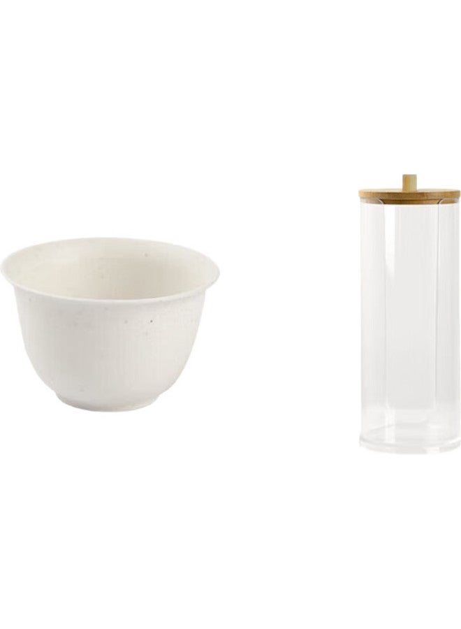 Star Square Xingfang Disposable Kung Fu Tea Cups, 60Ml, Biodegradable Rice Husk Tea Cups, High-Quality Heat-Resistant Tea Cups, 100 Pieces + Cup Holder - Image 1