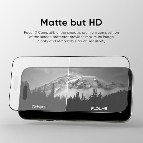 FLOLAB NanoArmour ONETIME MAX for iPhone 16 Pro Max Matte Screen Protector, Anti Glare, Anti-Rainbow, Tempered Glass, Infinity Edge, Edge Reinforced, Easy Install, Dust-Free, Smooth as Butter - Image 3