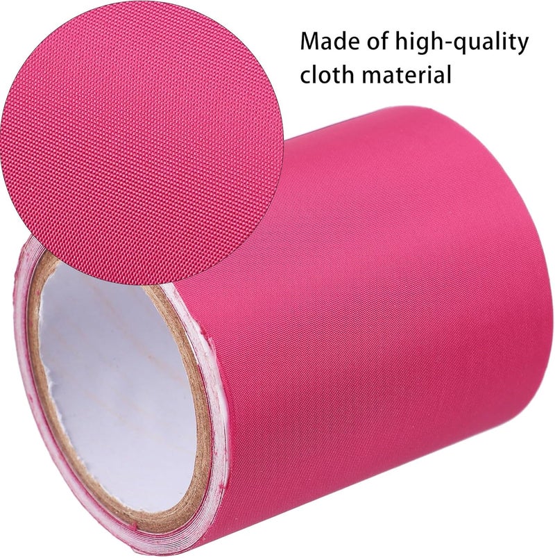 Self-Adhesive Cloth Patch Roll 4pcs (Lake Blue, Yellow, Wine Red, White) DIY Sewing Repair Fabric for Jeans Clothing Patches Suitable for Garment and Textile Mending - Image 3