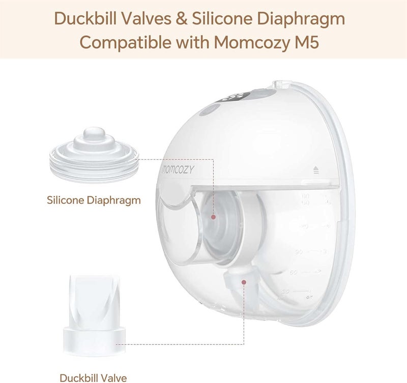 Durceler M5 Replacement Parts 10 Duckbills ValveDuck Bills  6 Silicone MembraneDiaphragm Compatible with Momcozy Wearable Breast Pumps Accessories Momcozy M5 Pump Parts Paruu P16 Replacement Valve - Image 2