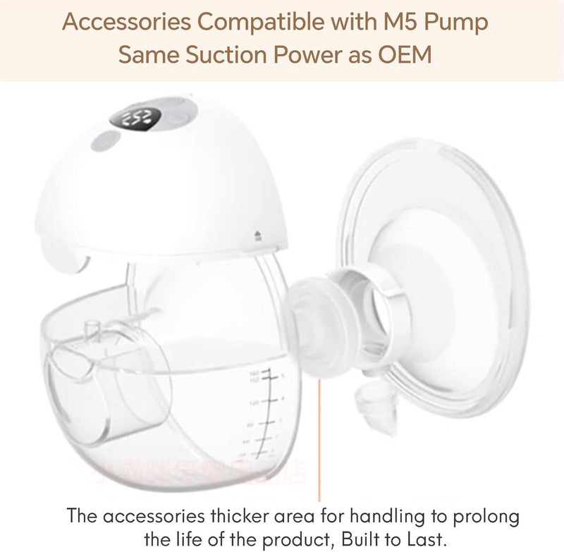 Durceler M5 Replacement Parts 10 Duckbills ValveDuck Bills  6 Silicone MembraneDiaphragm Compatible with Momcozy Wearable Breast Pumps Accessories Momcozy M5 Pump Parts Paruu P16 Replacement Valve - Image 3