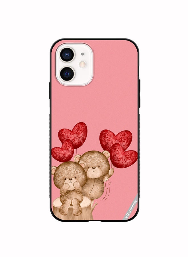 VR CREATIVE Protective Case Cover For Apple iPhone 12 Bear Love Design Multicolour - Image 1