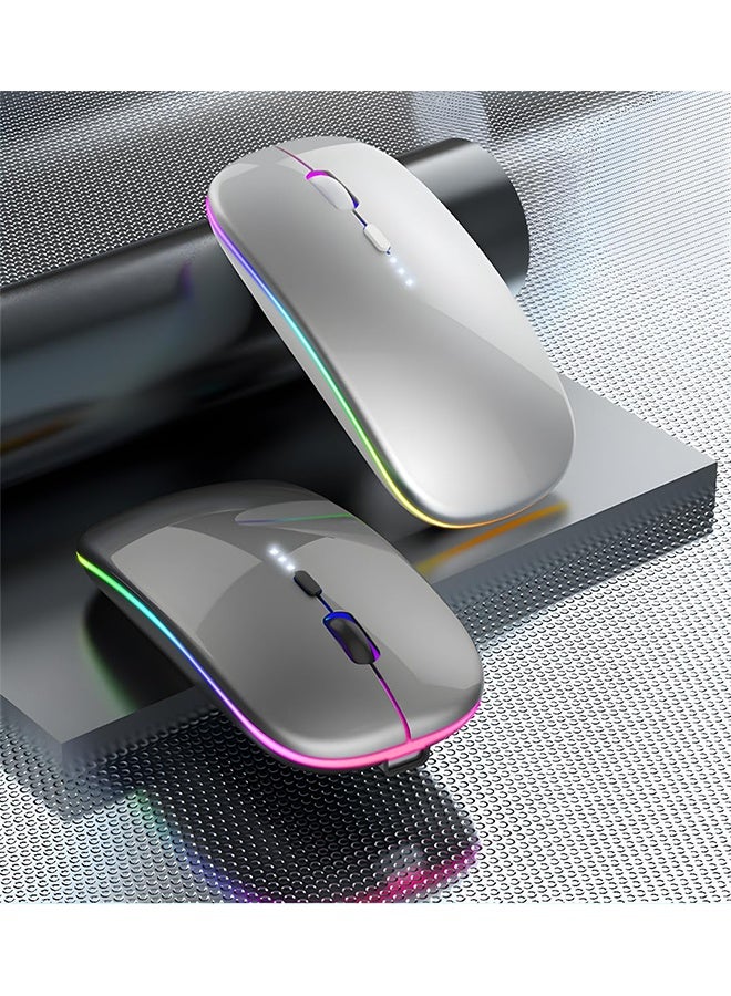 Wireless Bluetooth Mouse, Dual Mode Connection ， Rechargeable Wireless Mouse Multi-Device (Dual Mode:BT5.2 or USB 2.4G) Silent Slim Mouse ,  Ergonomic Optical Portable Mouse for Laptop Android Windo - Image 1