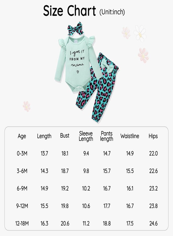 DISAUR Newborn Girl Long Sleeve Outfits Pink Ruffle Romper Blue Leopard Pants Fall Outing Photograph Wearing 6 Months 12 Months - Image 4