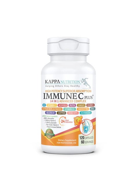 Quercetin 1,000mg, Vitamin C 1,000mg, Zinc 50mg, Vitamin D3 5,000iu, Selenium, Copper, Acerola, Ginger, Rutin, Bitter Orange, Rose Hips, Echinacea, Immune C Plus, 14 in 1 Immune C Plus (120 Count)