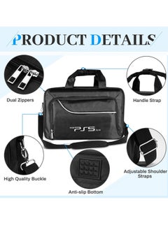 TYCOM Tycom Travel Storage Cross Bag For PS5 Slim Luxury Waterproof Shoulder Bag For Playstation 5 Console and Accessories Storage Organizer Black.  - Image 3