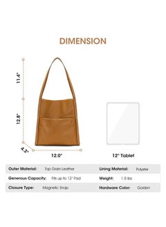 Kattee Women Shoulder Bag Genuine Leather Totes Purses and Handbags Medium Size, Brown  - Image 3